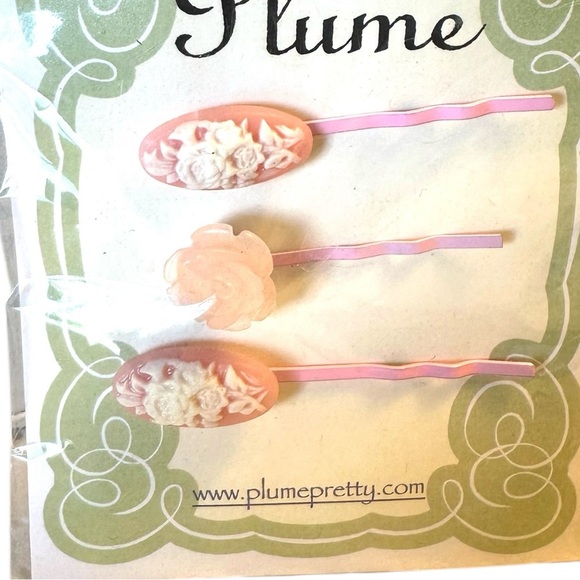 Spring Pink Floral Cameo Hair Pins Girls Clips Statement Accessories Barrett’s - Picture 1 of 8